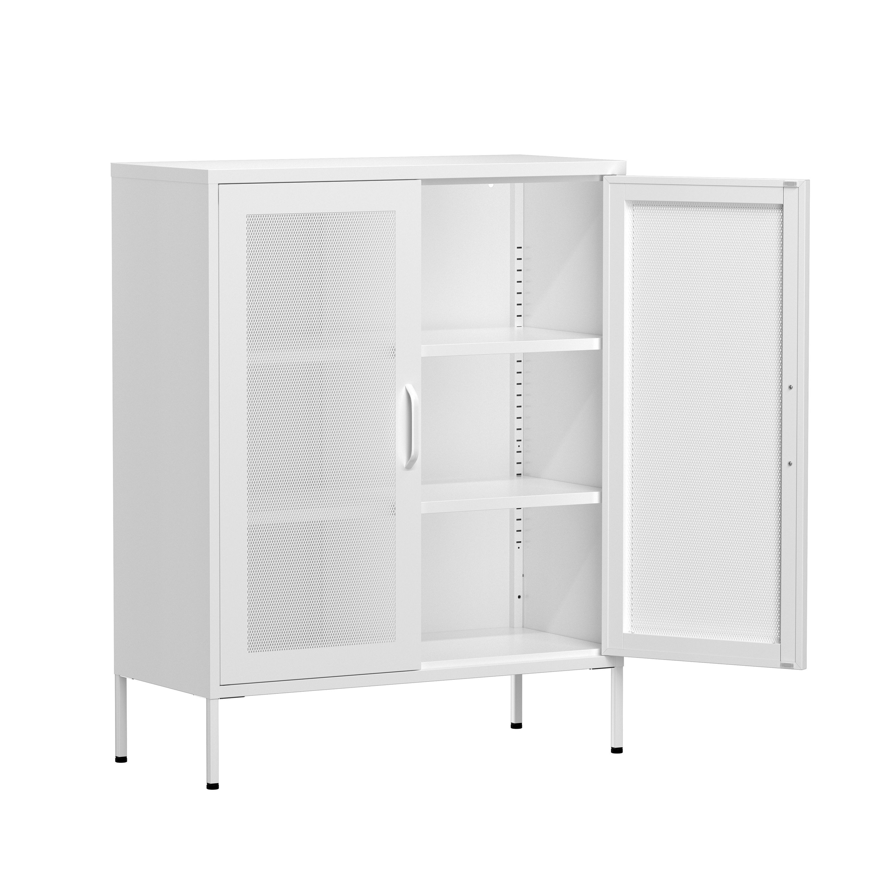 Kommode Metall BRANDO 80 x 101 cm weiss