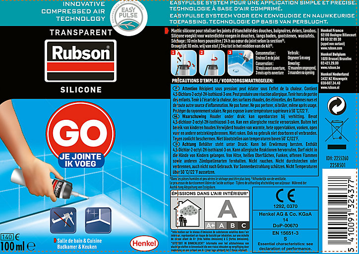 Mastic Rubson Sanitaire Je Jointe transparent MSP 100ml