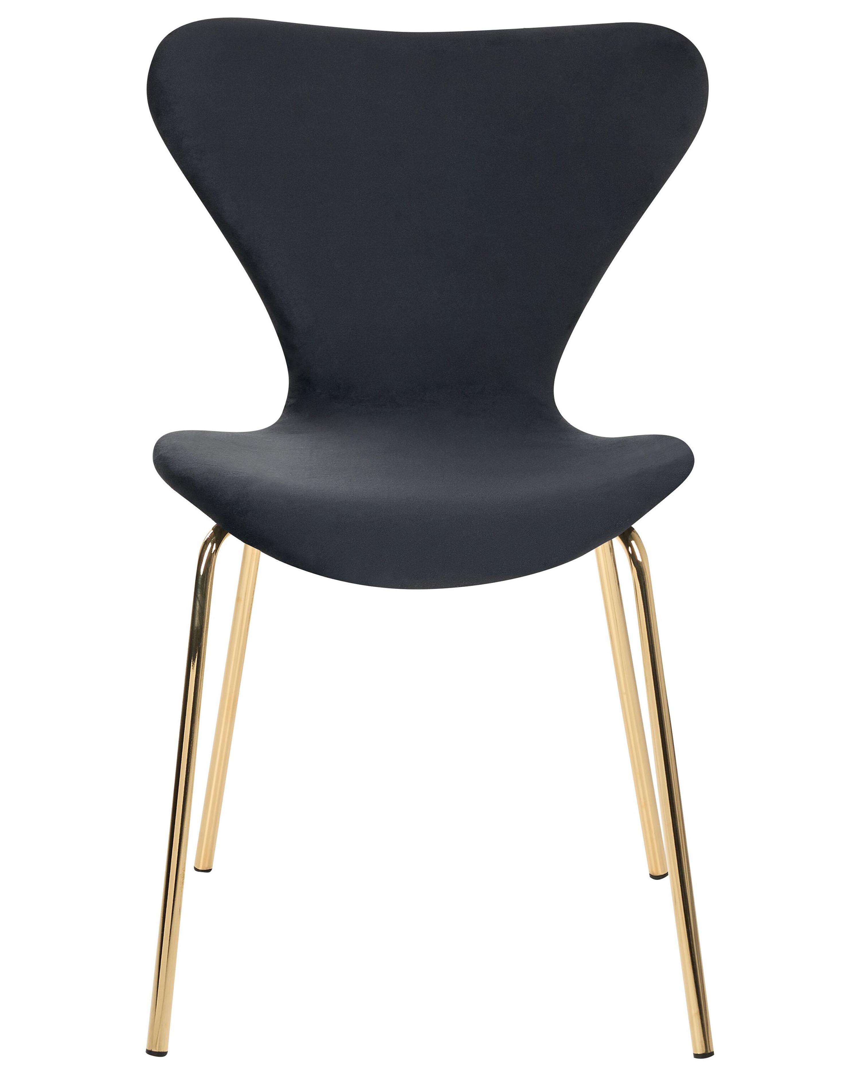Set van 2 eetkamerstoelen BOONVILLE Fluweel Zwart