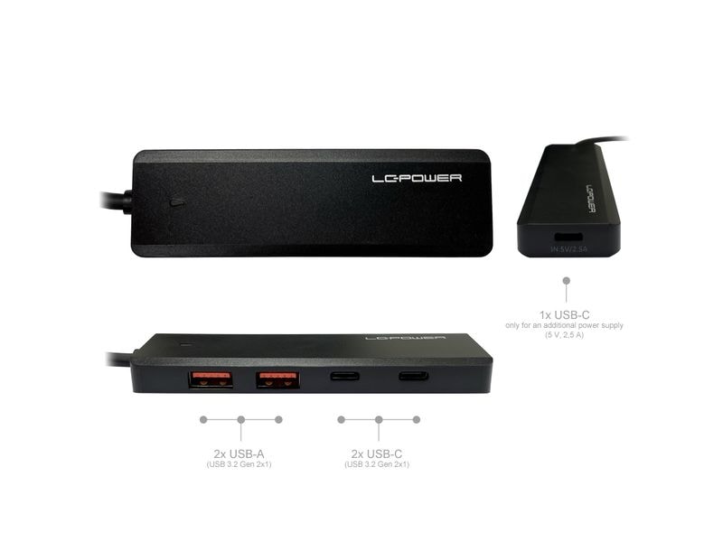 LC-Power Dockingstation LC-HUB-U3-4-C Externer USB-Hub