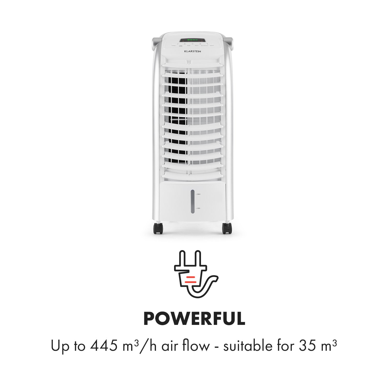 Maxfresh Ventilator Luftkühler 4-in-1 6L-Wassertank 55W Timer-Funktion Weiß