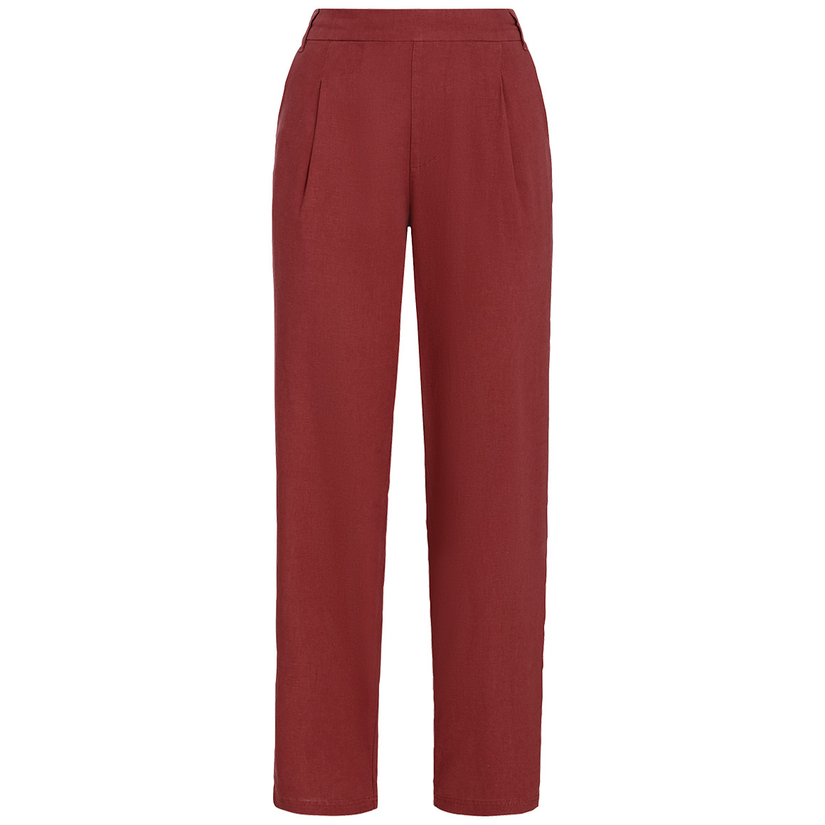 Gina Collection Damen Leinen-Jogpants in Unifarben bordeaux