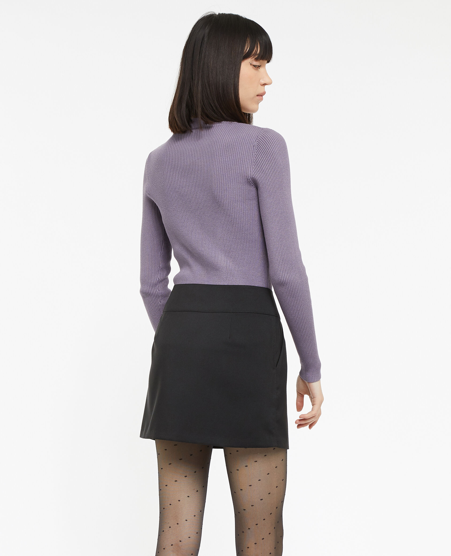 Mini-jupe bandeau taille basse - Noir