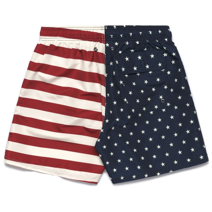 BEND USA FLAG RED-BLUE-OFF WHITE USA-Maillot de bain imprimé USA Sebago pour Homme