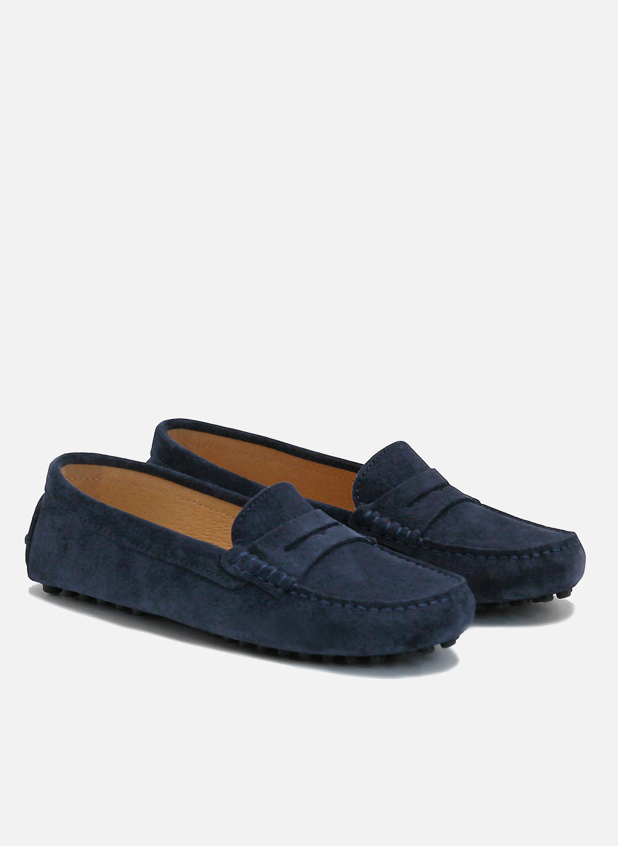 Mocassins femme cuir daim | Bleu