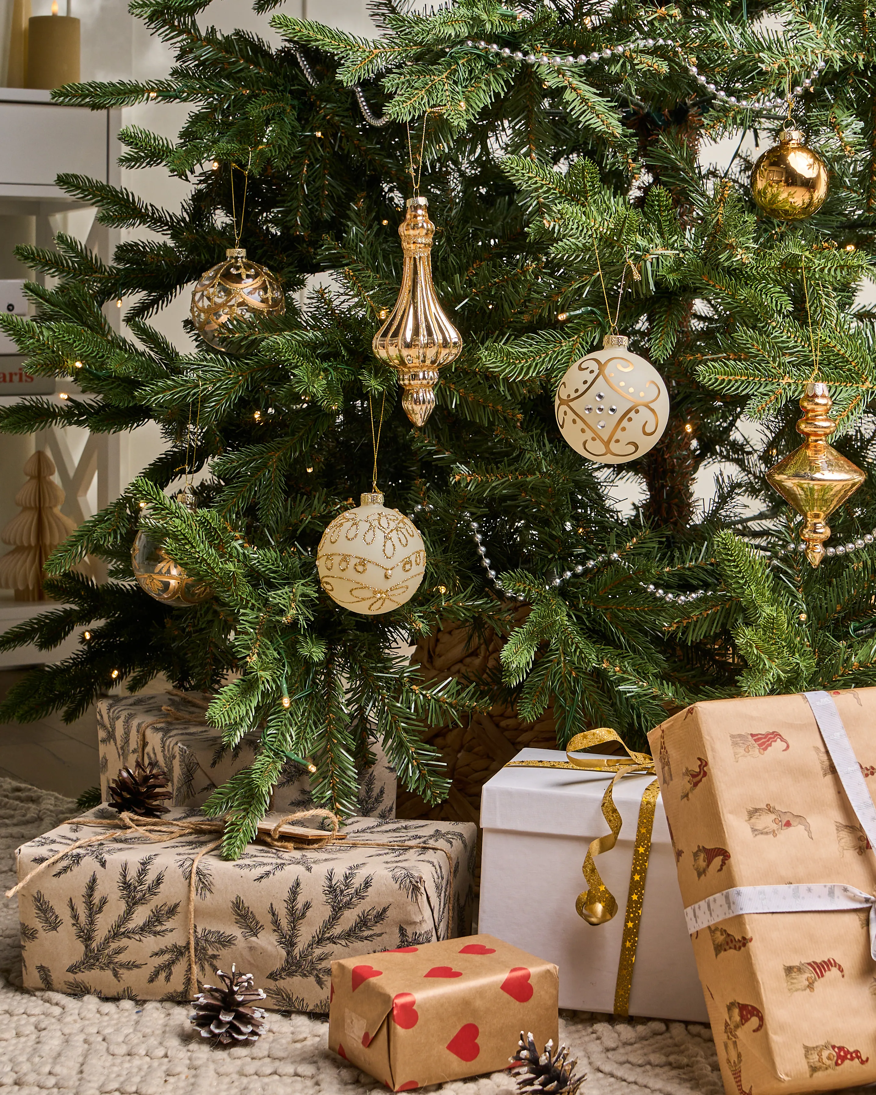 Set van 70 kerstballen FLICKER Glas Goud