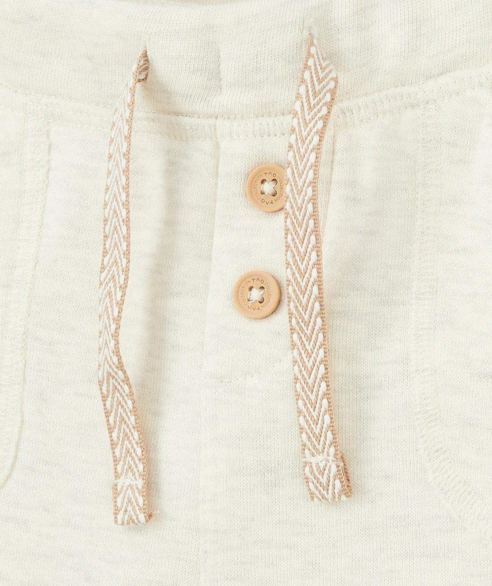 JOGGING BÉBÉ GARÇON EN FIBRES RECYCLÉES ÉCRU CHINÉ