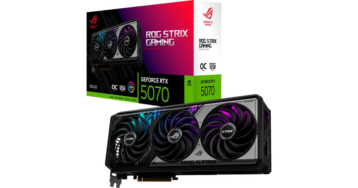 ASUSROG Strix GeForce RTX 5070 OC grafische kaart  (3x DisplayPort, 2x HDMI 2.1, DLSS 4)