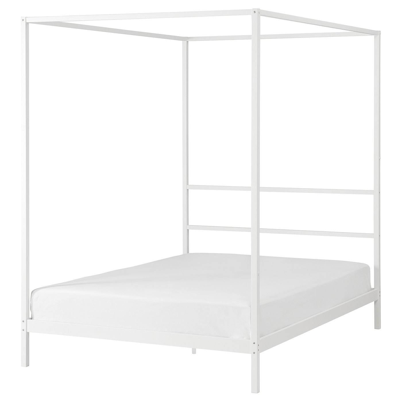 IKEA VITARNA Himmelbettgestell weiß Luröy/Skådis