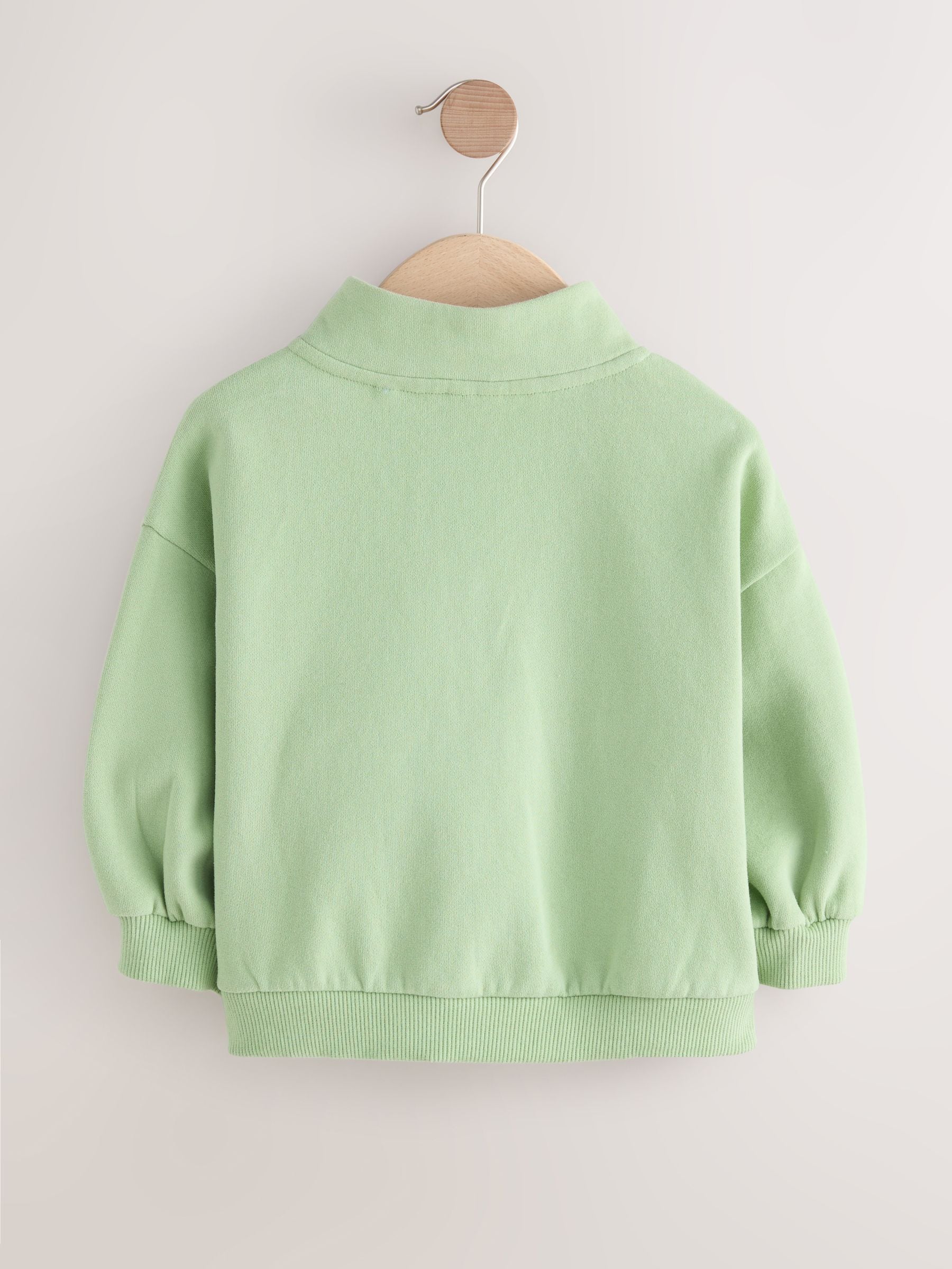 Grijs-groen - Sweatshirt met kwartrits (3mnd -7jr)