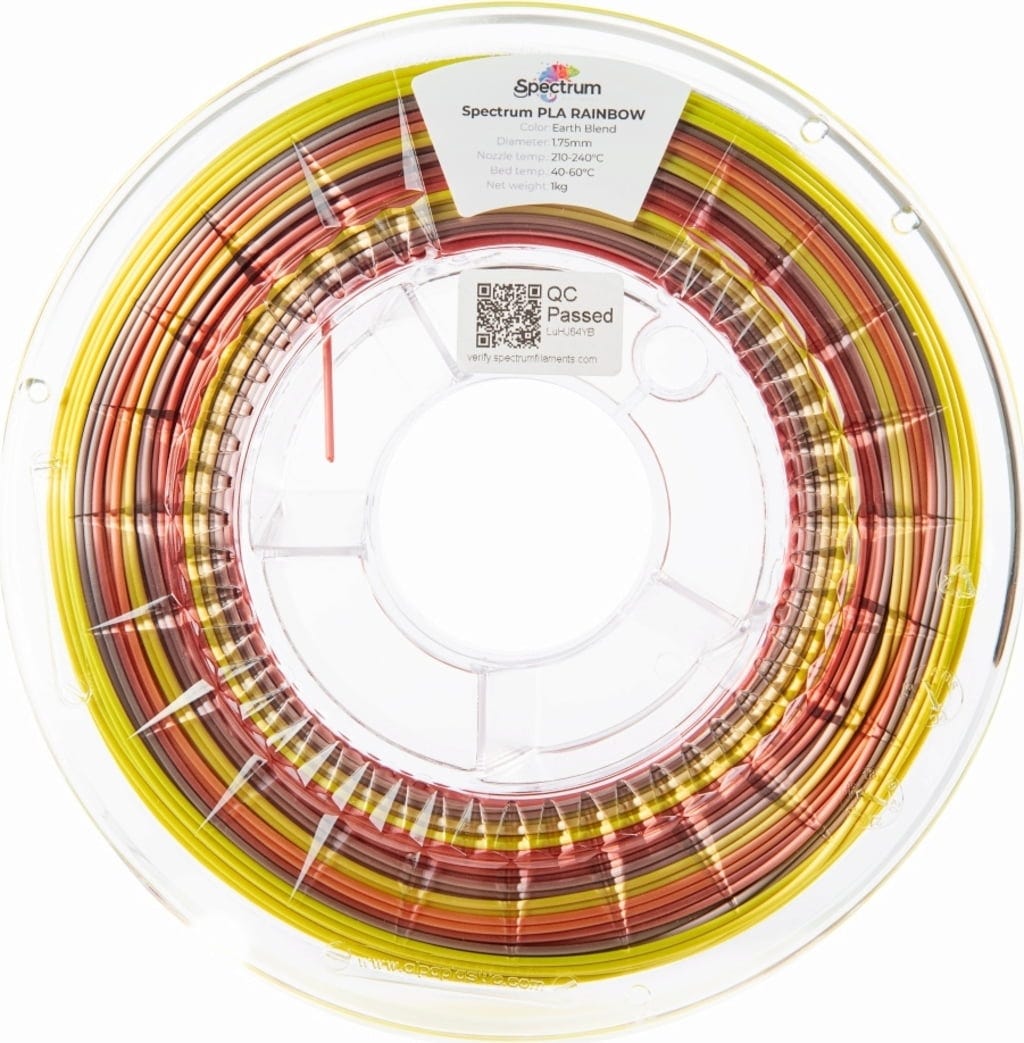 Spectrum  PLA Silk Rainbow  Earth Blend, 1,75 mm / 1000 g    PLA Material mit Farbverläufen & Satineffekt