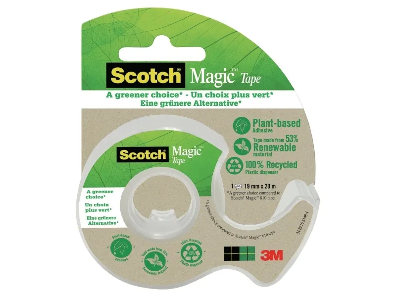 Tapedispenser, Scotch, Magic tape A Greener Choice, 19 mm x 33 m
