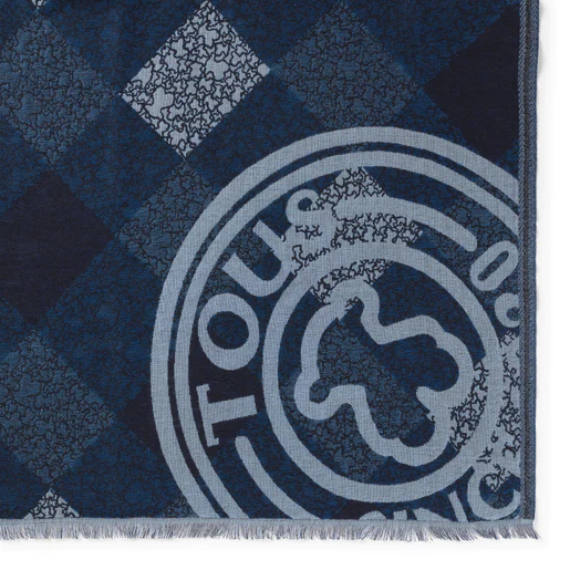 Foulard Kaos Mini Stamp de jacquard azul