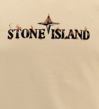 Stone Island T-Shirt - Natural Beige m. Schwarz