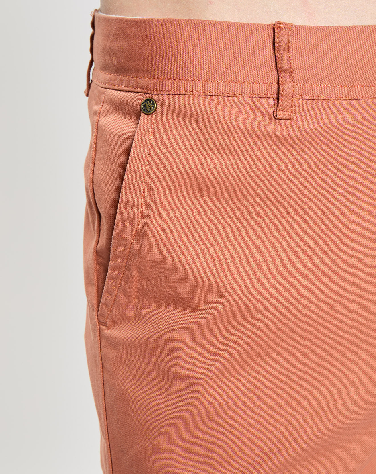 Scotch & Soda Pantalon Chino Super Slim Fit en Coton Bio mélangé Stretch brique