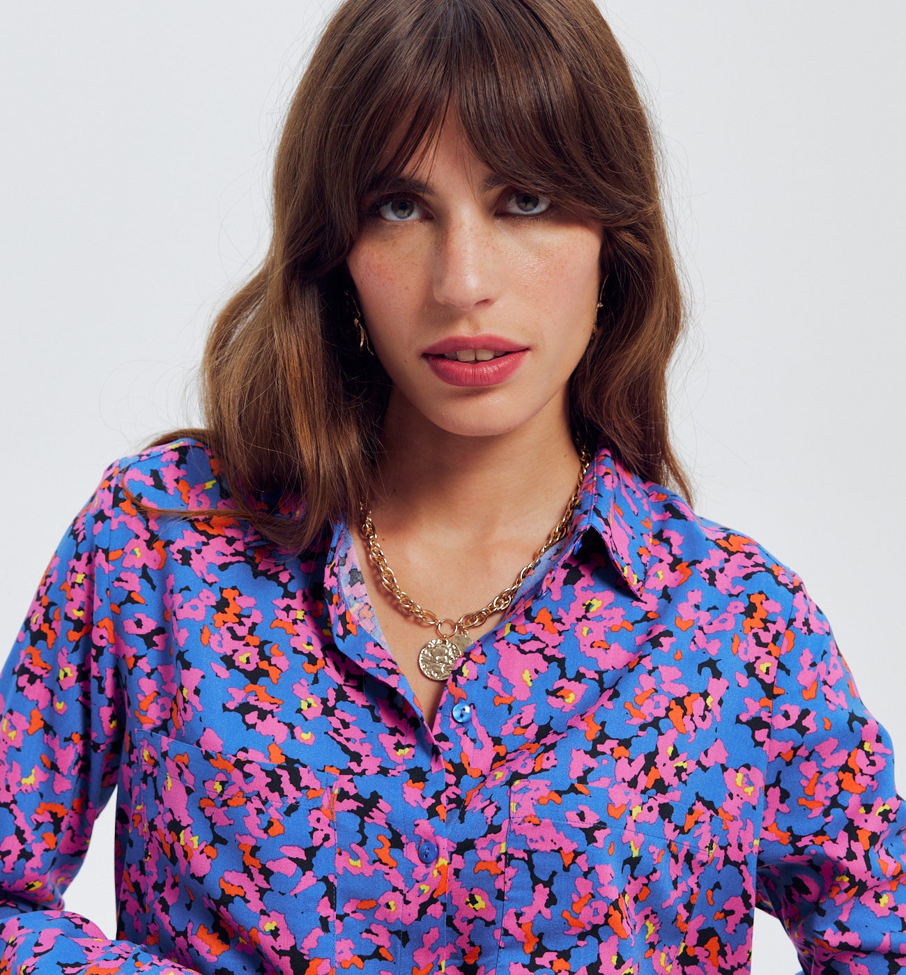 Chemise imprimée Femme - Imprimé bleu