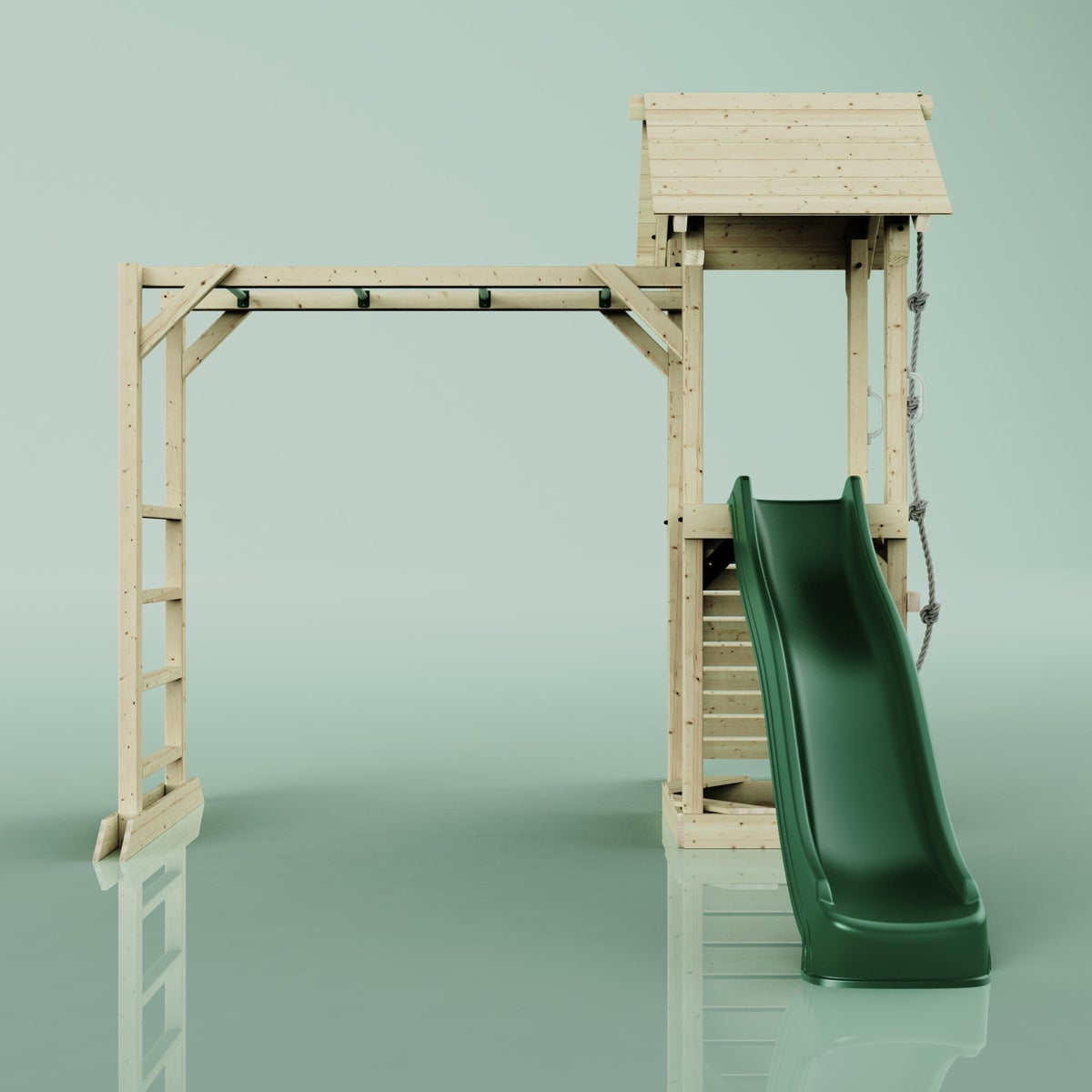 PolarPlay Lund houten speeltoren in groen,