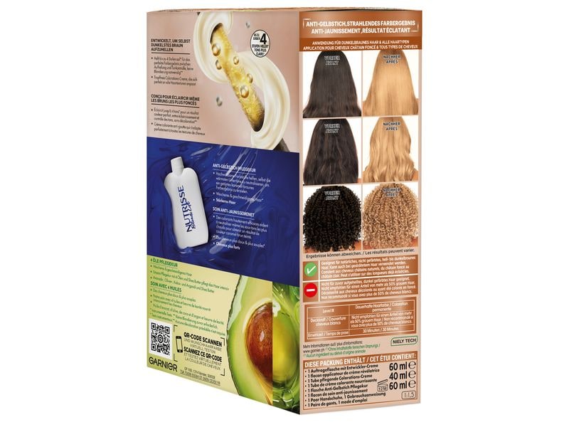 Garnier Haarcoloration Blonde Lift Honigbraun Aufhellung in Honigbraun hellt dunkles Haar ohne vorherige Blondierung um bis zu vier Stufen auf