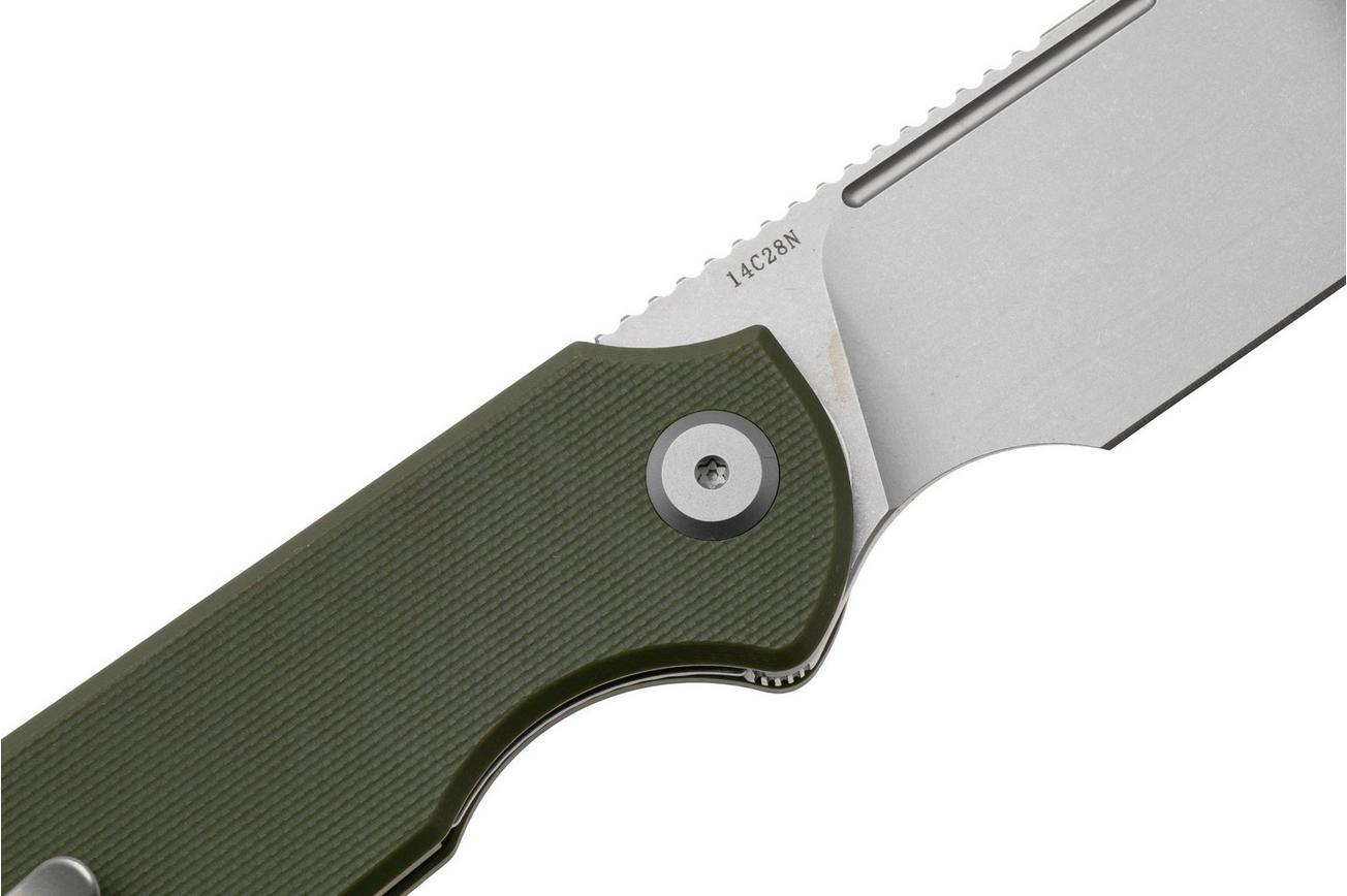 Eutektik Binary BIN-OGSW-R Stonewashed 14C28N, OD Green G10, zakmes