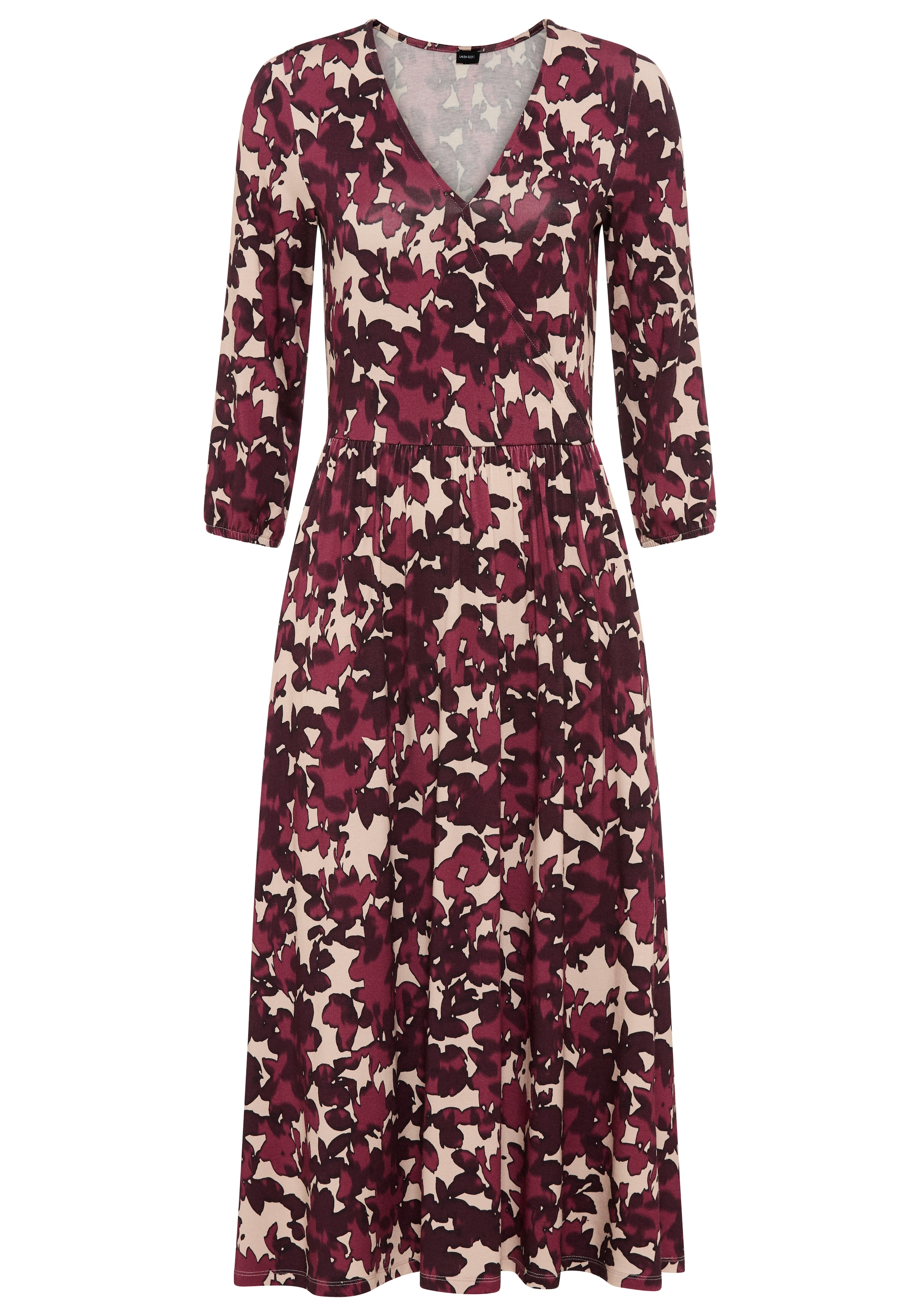 Laura Scott Midikleid elegantes Blumenmuster aus Viskose-Mischung - NEUE KOLLEKTION