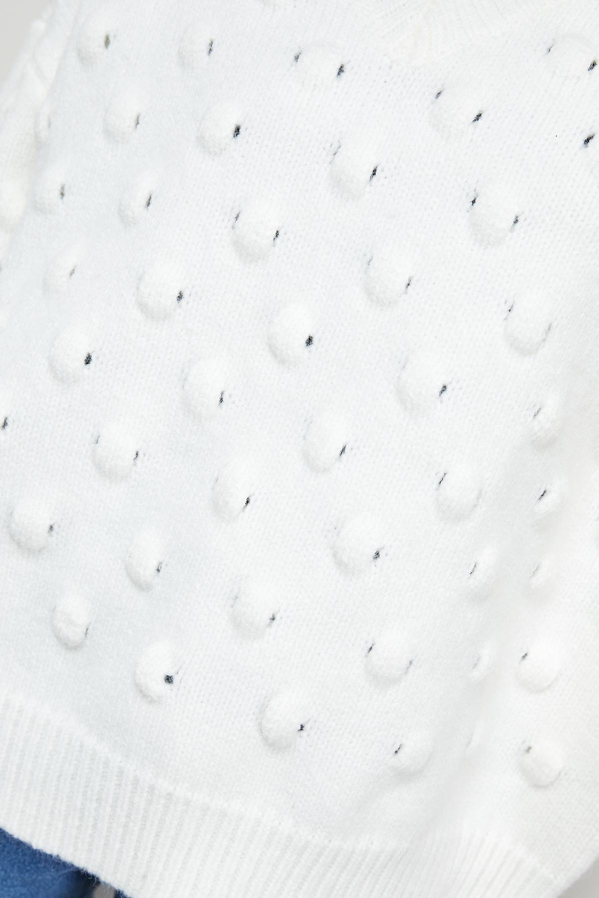 Warehouse synthétiquell Col V Ample en Maille Bubble