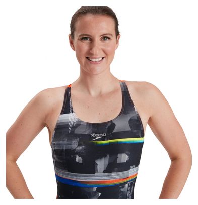 Maillot de Bain Femme End  Placem Dig Powerb Noir Orange