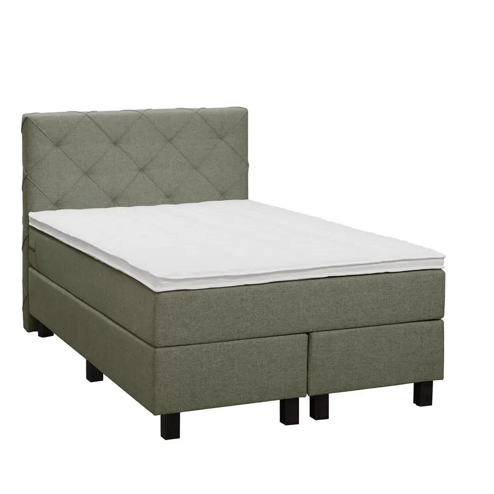 Boxspring Liv geruit - groen - 120x200 cm - vierkante poot