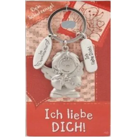 Depesche Schutzengel Schlüssel-Anhänger aus Metall, Glücksbringer mit Engel 
