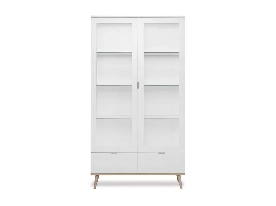 Vaisselier 2 Portes Vitrées 2 Tiroirs H185 cm - COPENHAGUE