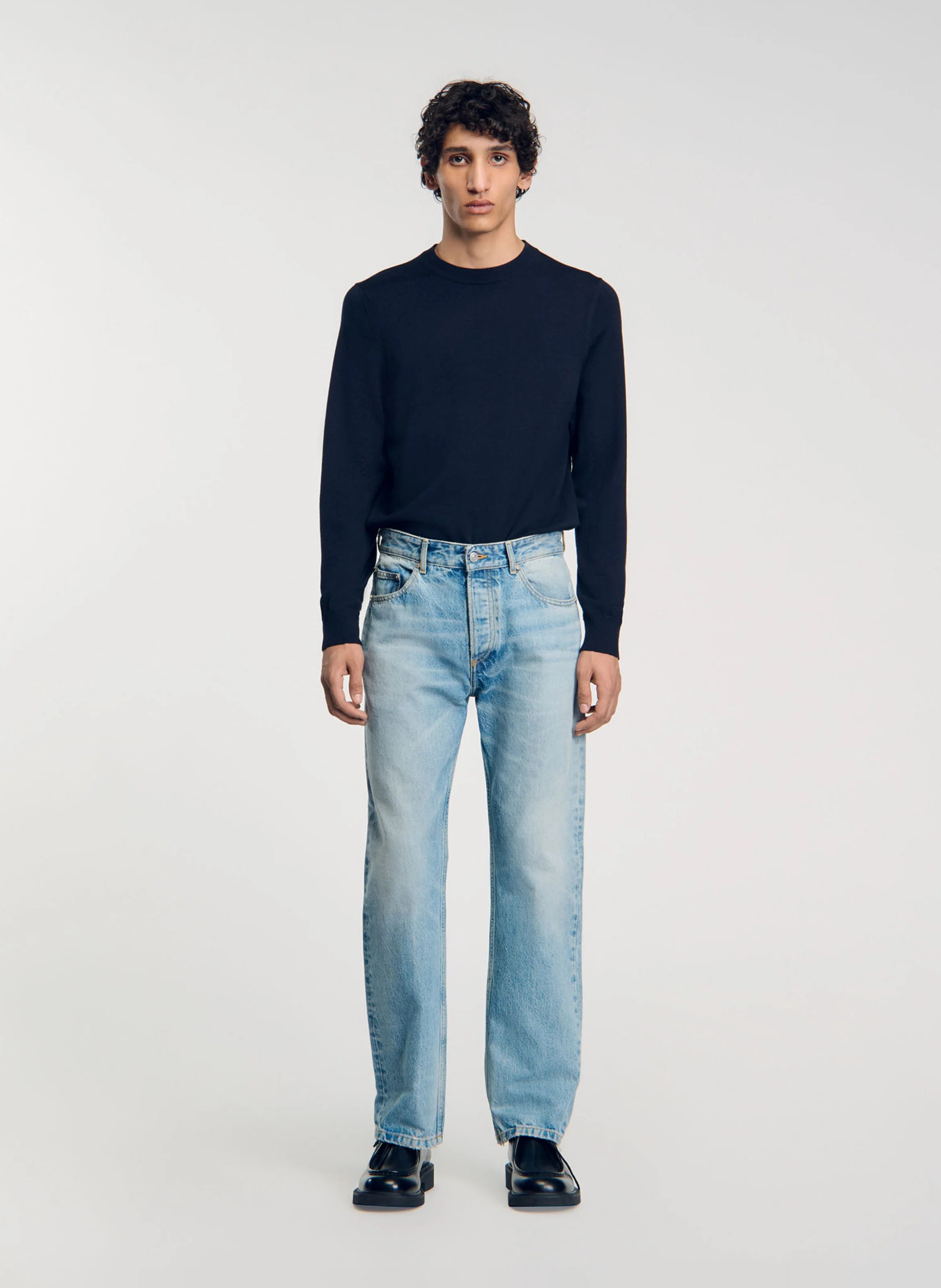 Jean droit en coton | Bleu