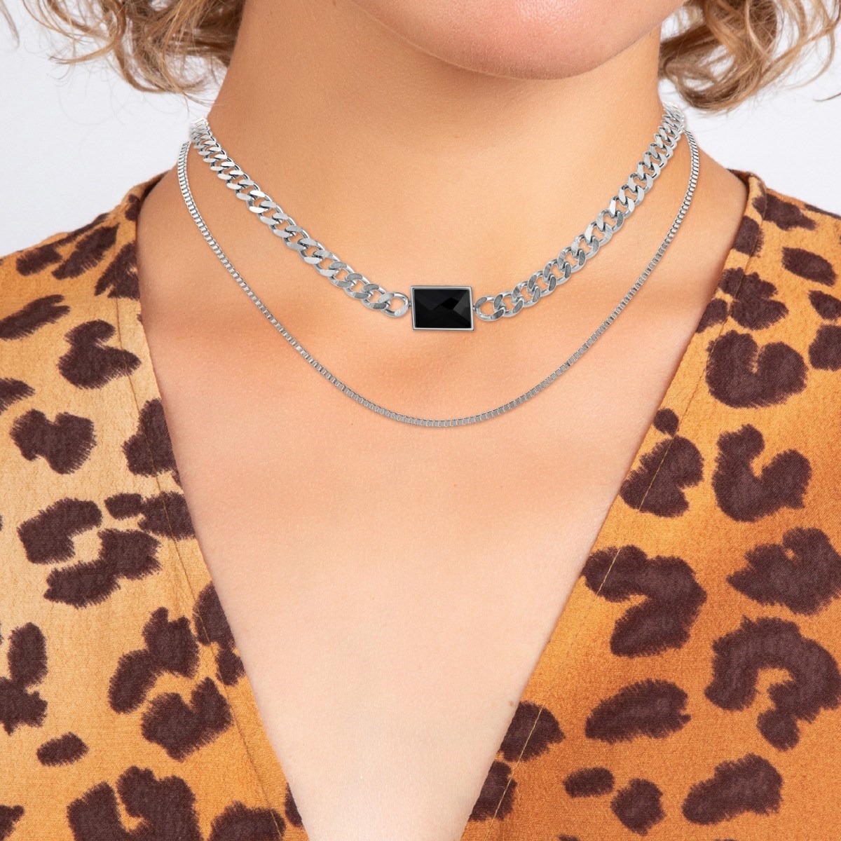 Collier SC Crystal en acier inoxydable