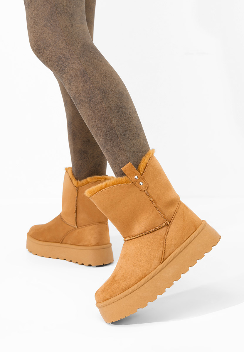 Bottes à plateforme chameau Reika