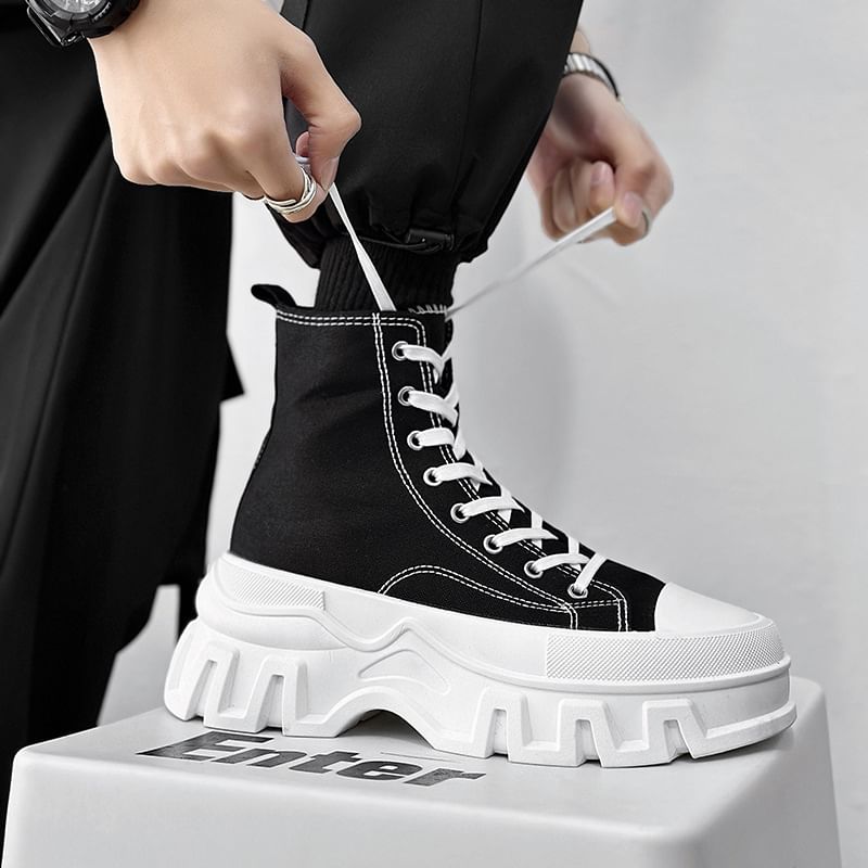 Tanzanite - Platform Canvas High Top Sneakers