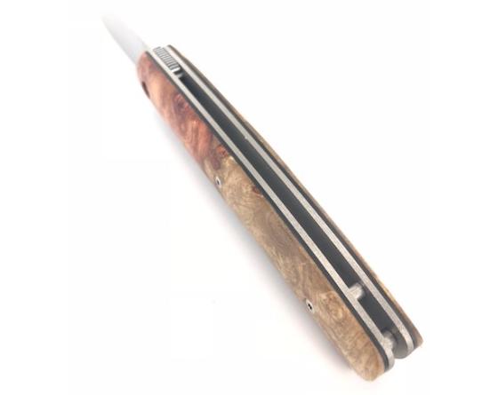 Michel Grini - K-Hannibal loupe d'Amboine Couteau de Poche par Michel Grini