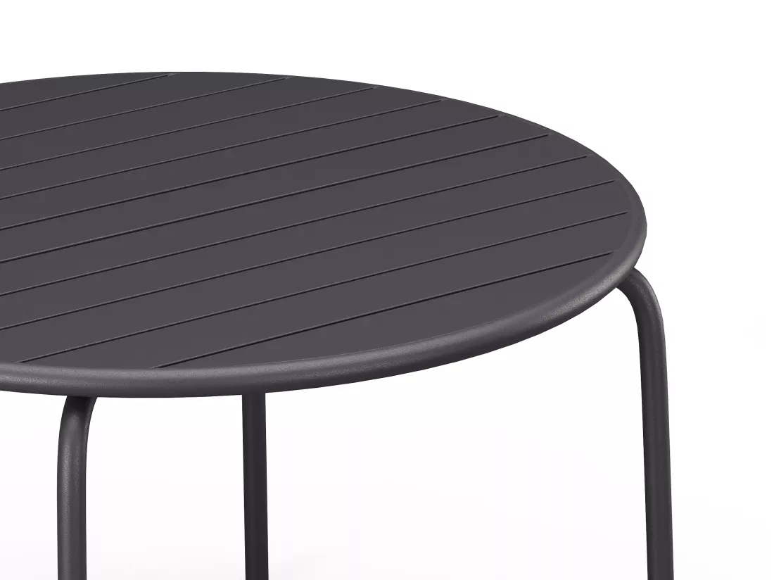 Table de jardin ronde D.110 cm en métal - Gris anthracite - MIRMANDE de MYLIA