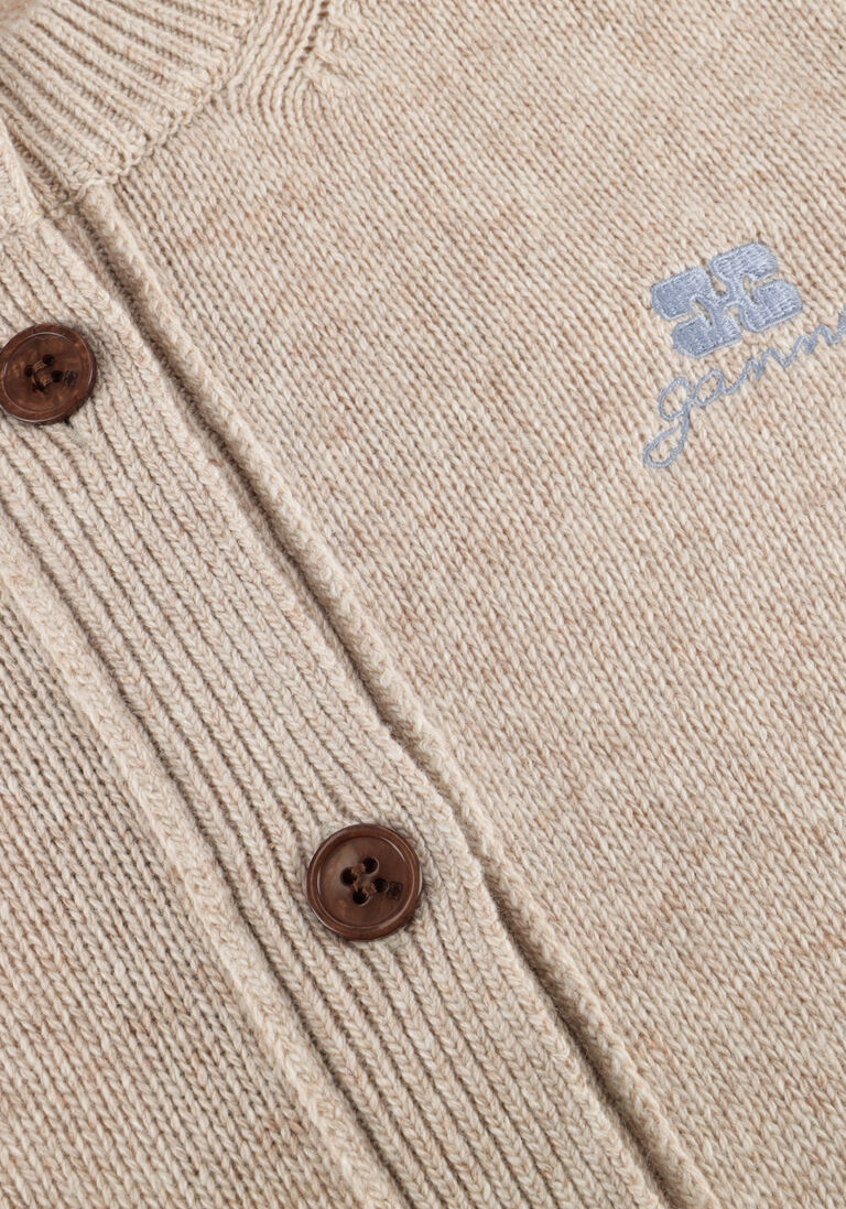 beige ganni vest core future wool mix cardigan