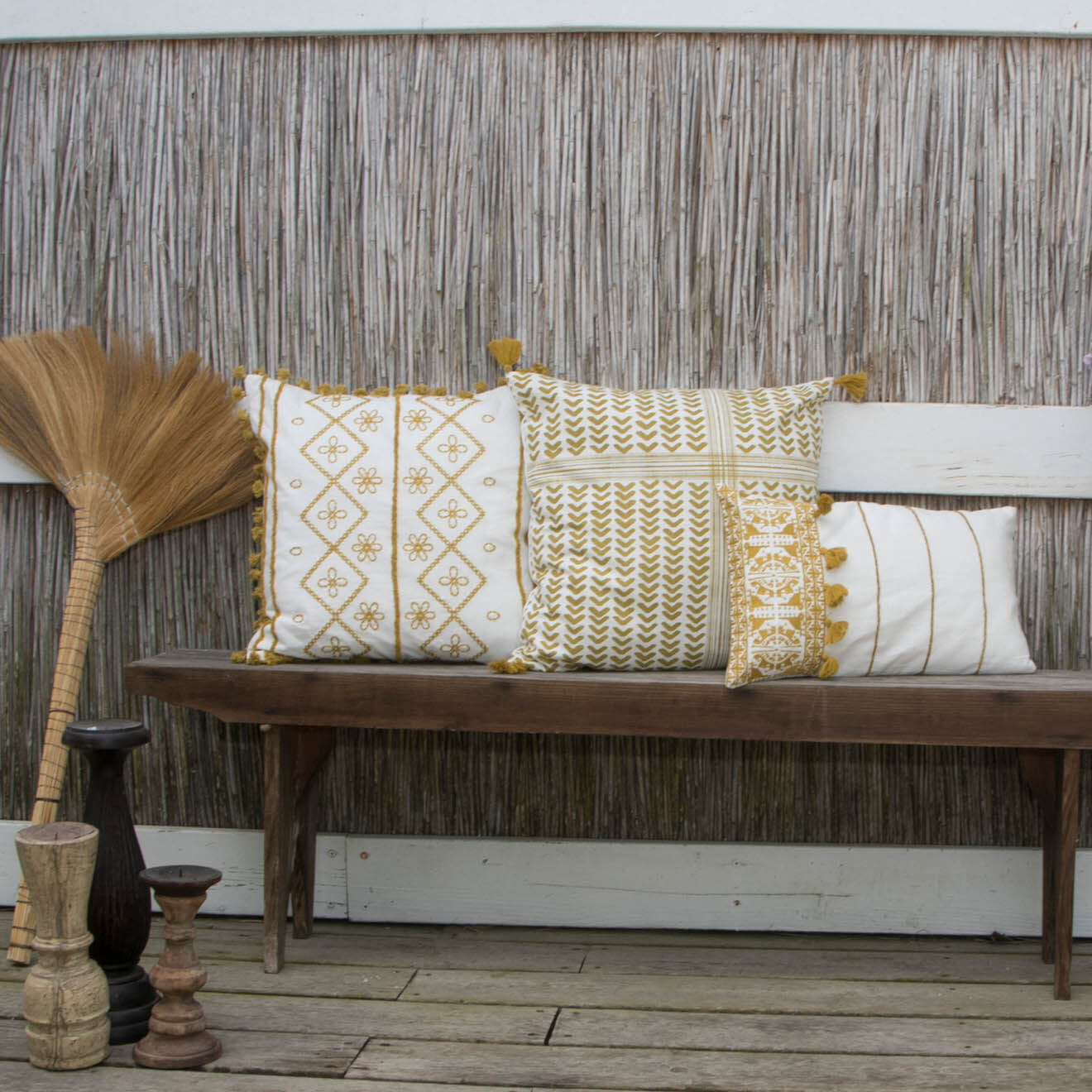 Febronie Housse de coussin Zanzibar jaune - 50x50 cm