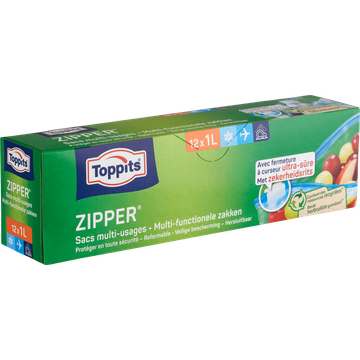 Toppits Zipper Multi-Functionele Zakken 1 L 12 Stuks