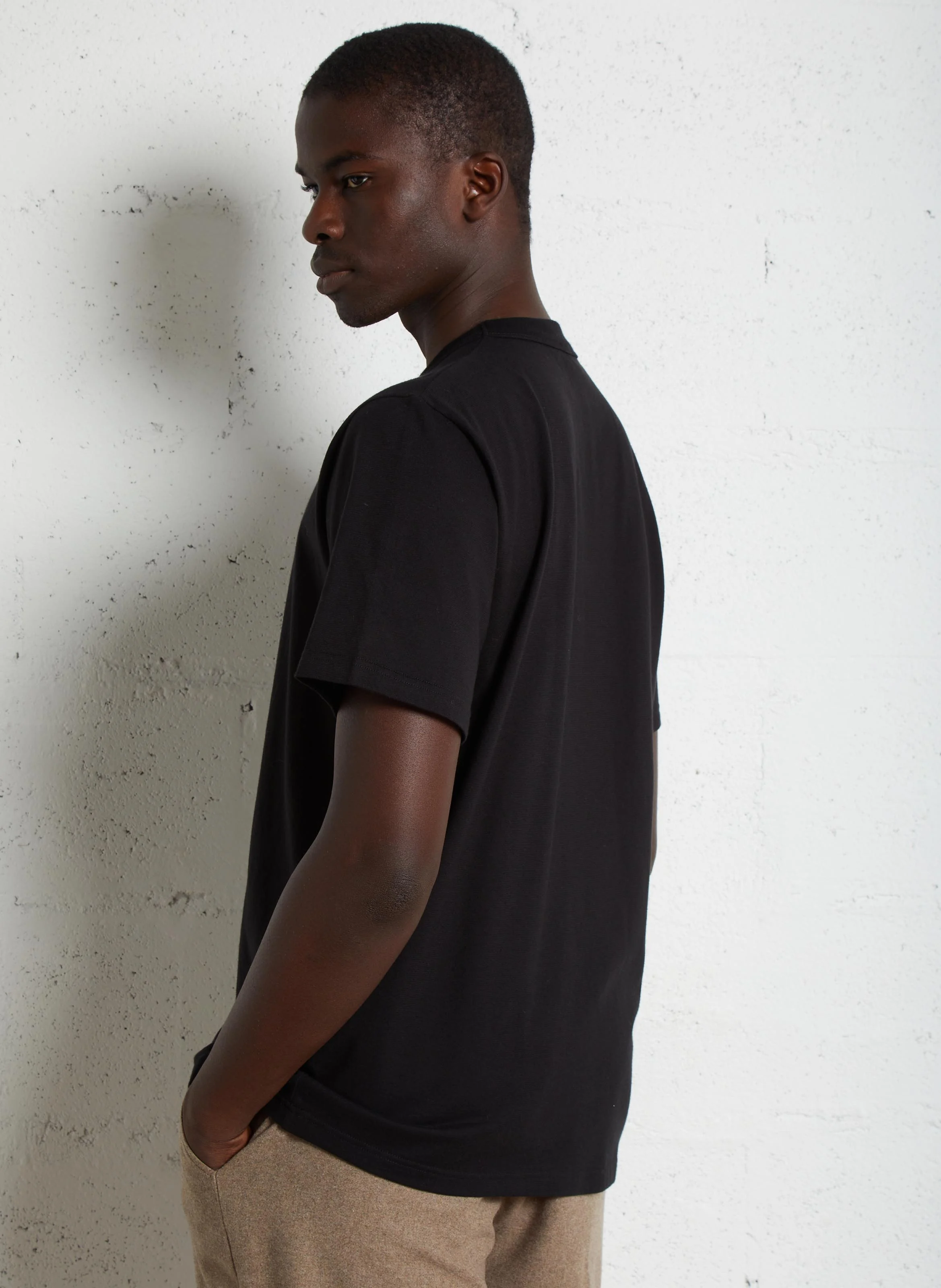 CALLAC - Tee-shirt droit ras du cou en coton bio | Noir