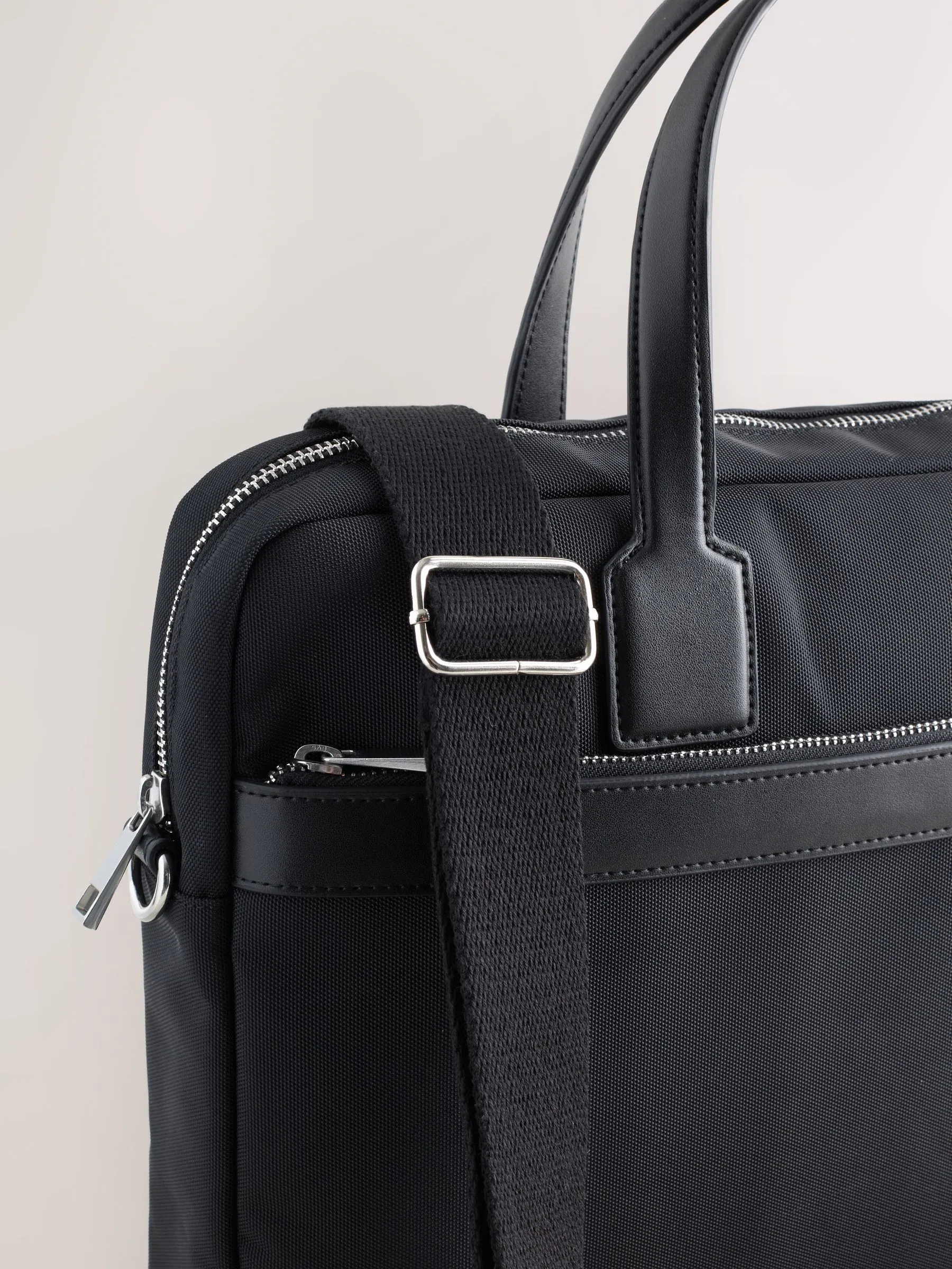 Zwart - Canvas Briefcase