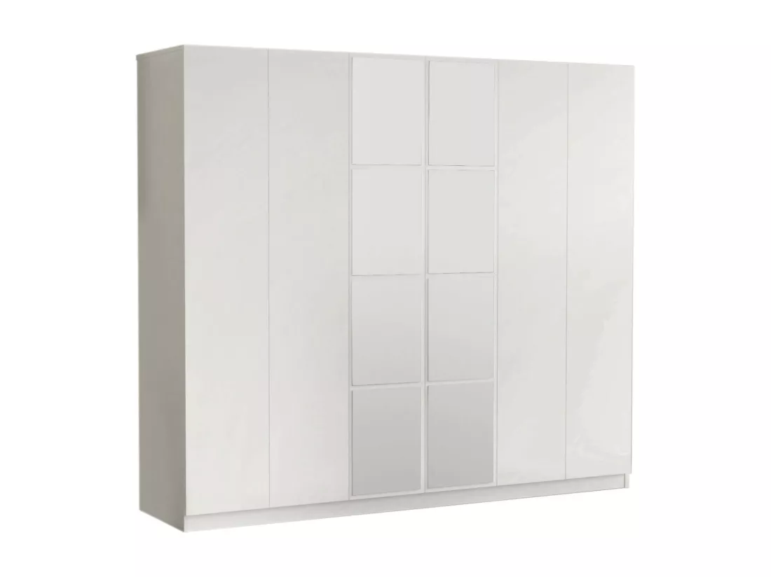 Grande Garde-robe Dpallavicin, Meubles de chambre, Penderie de plain-pied, Placard à vêtements, 208x50 h184 cm, Blanc