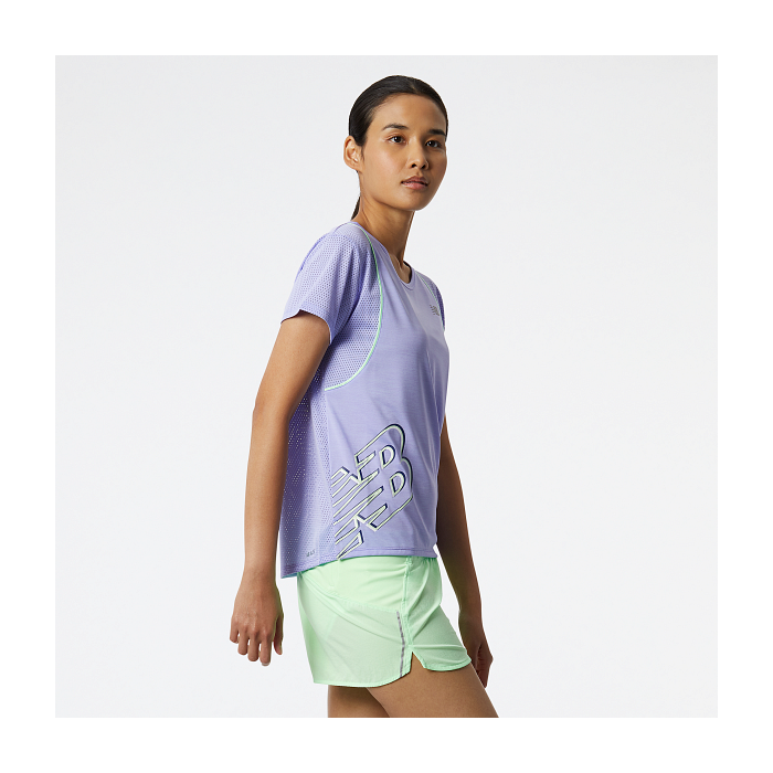 New Balance Dame T-shirts Printed Fast Flight Short Sleeve Lilla