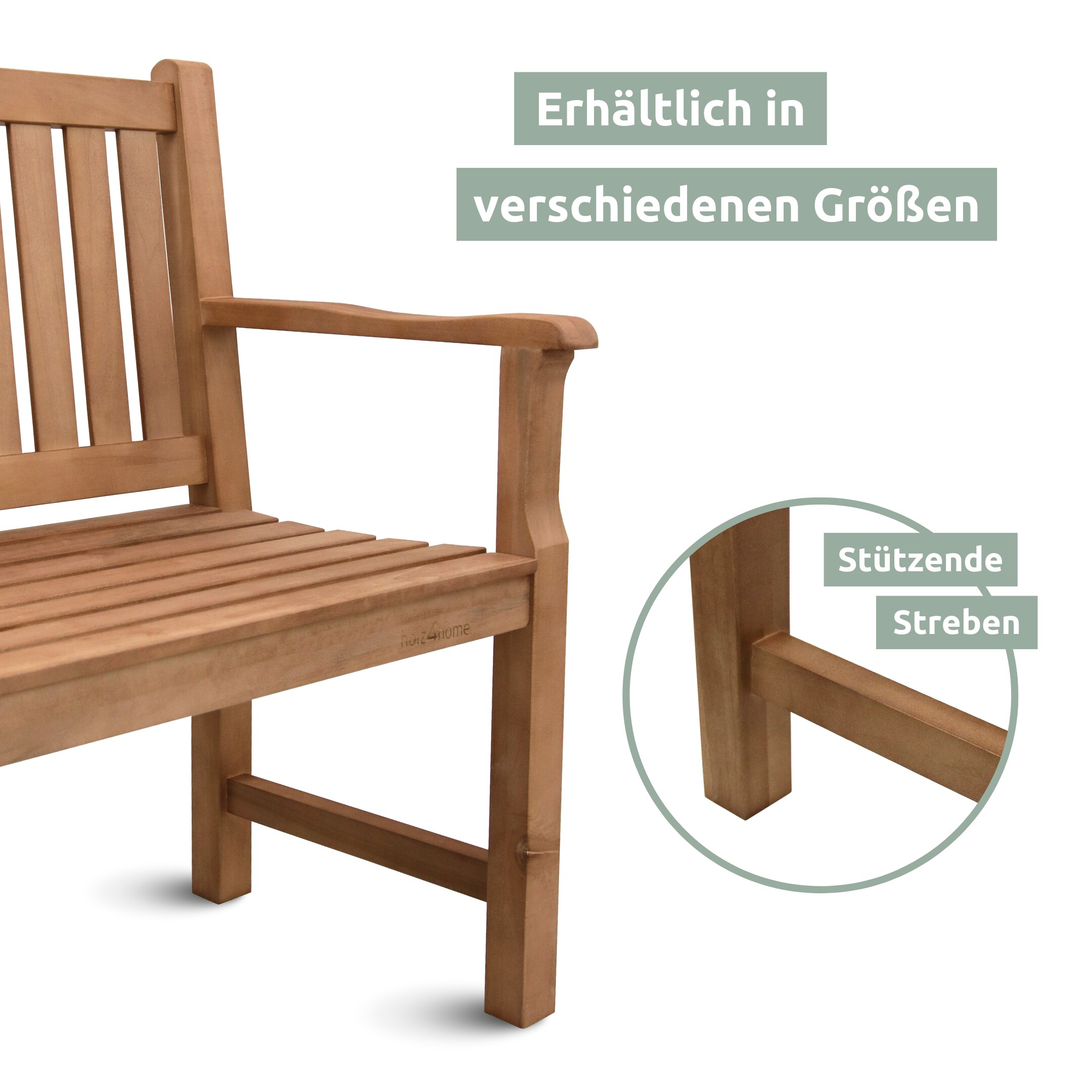 holz4home® Gartenbank aus Holz mit Schutzabdeckung und Gartenhandschuhen | 150cm