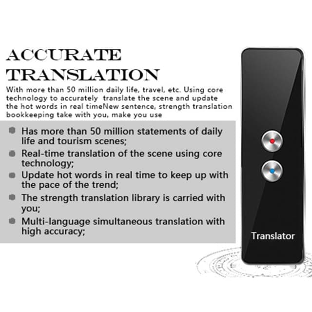 T8+ Bluetooth 40 Sprog Tale Instant Translator til rejselæring