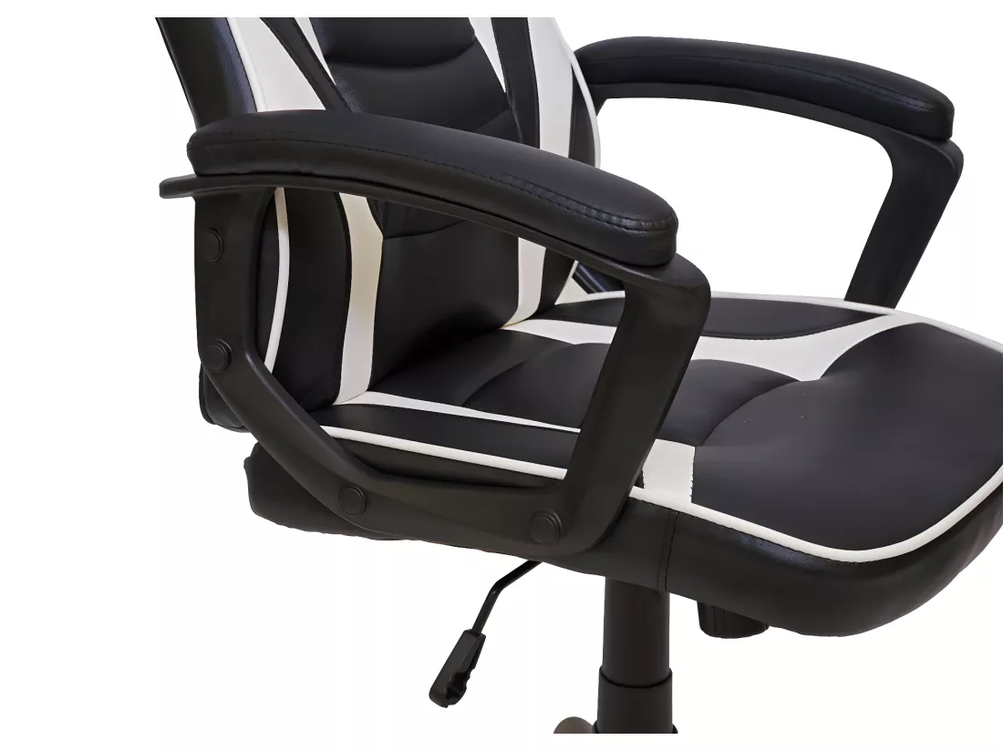 Chaise de bureau MCW-F59, noir-blanc