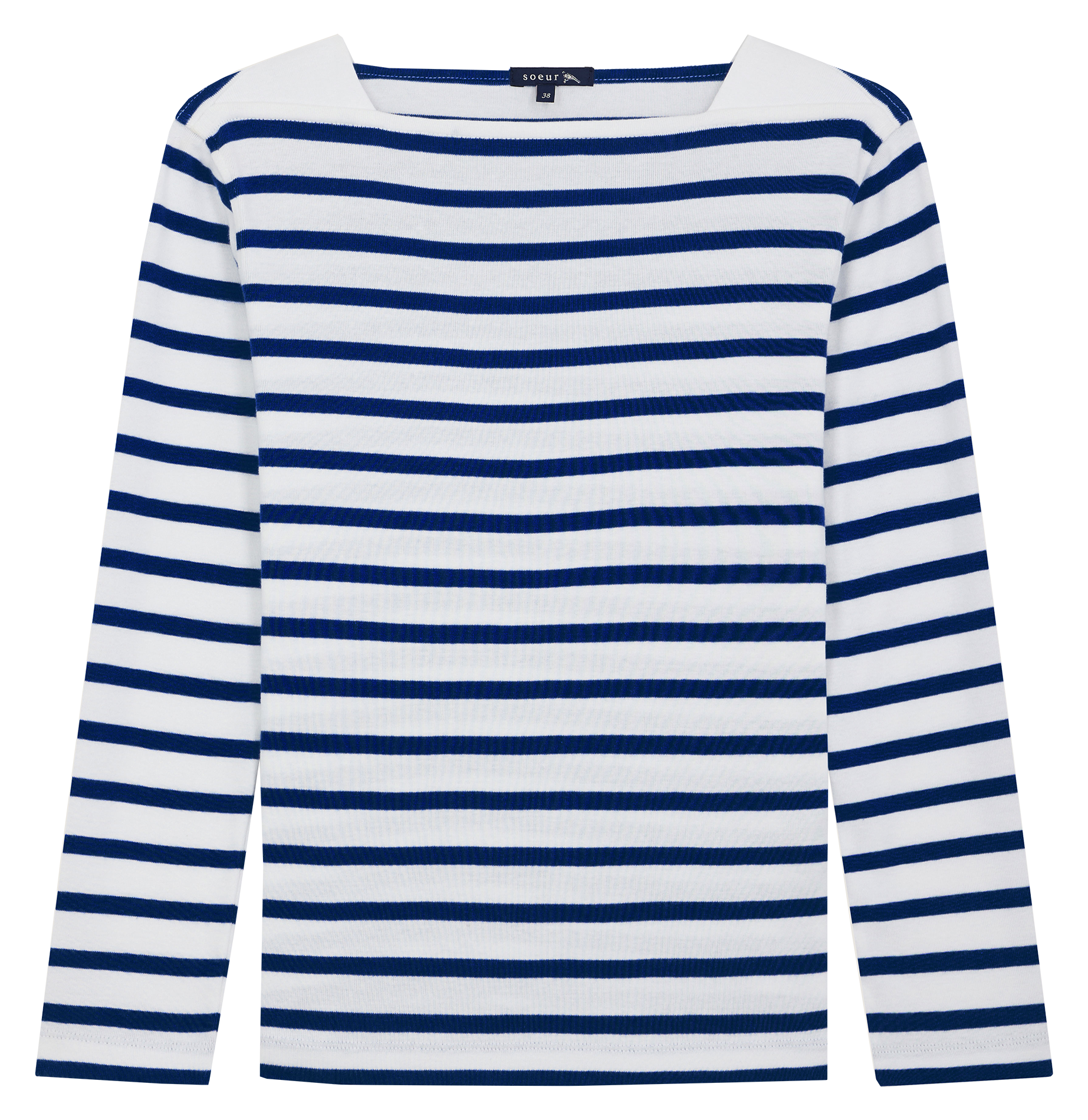 KATY - Marinière col bateau en coton | Bleu