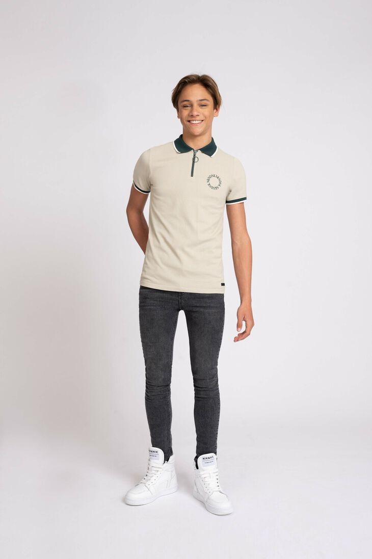 NIK & NIK grijze nik & nik polo wave logo polo