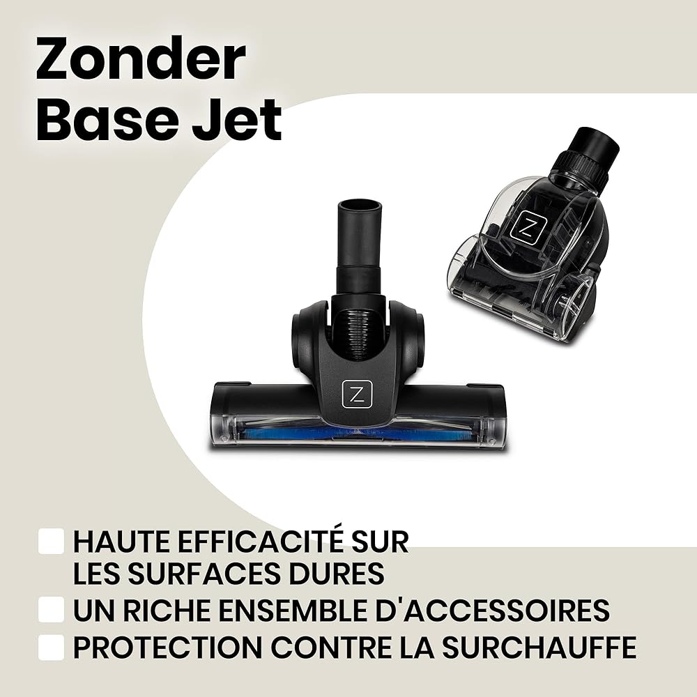 Zeegma Zonder Base Jet aspirateur sans Sac, 899 W Technologie Cyclone Puissance de Performance collecteur de poussière 2L Brosse Turbo 2 filtres HEPA Accessoires, Noir : Cuisine et Maison