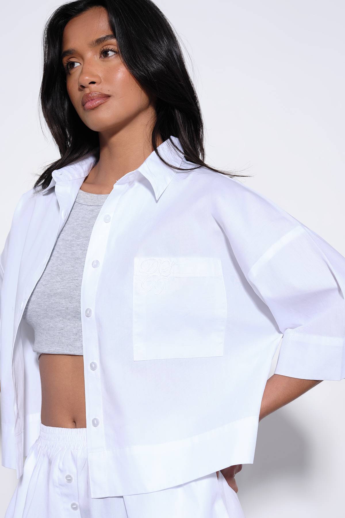 Chemise Courte Popeline Coupe Boxy Dsgn Studio