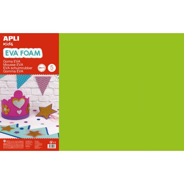 Apli Fls de Borracha Eva Verde Claro 600x400x2mm 5un. - 12762